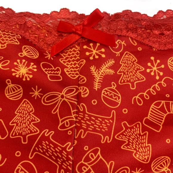Splendies Cheeky Panties Sugar And Spice Red, Gold Christmas Size 4X NWT - Picture 2 of 9